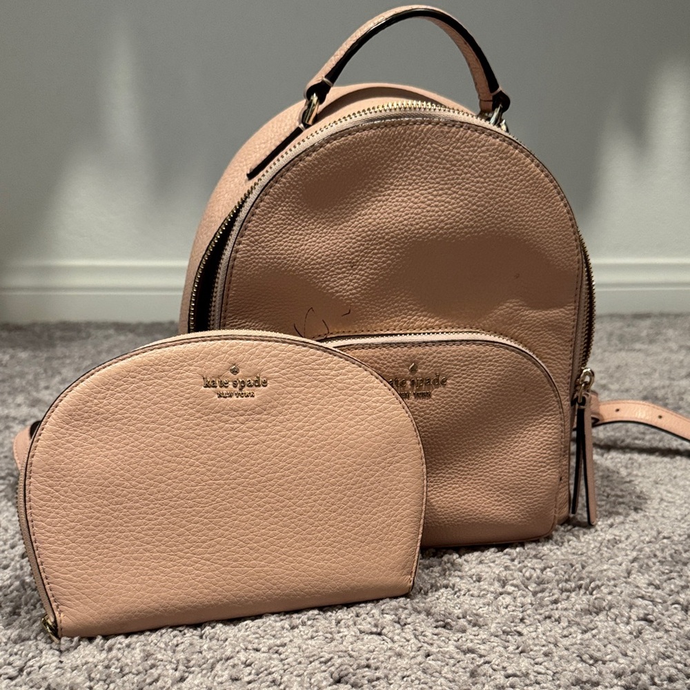 Kate Spade Blush Backpack and Pouch Set
